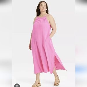 Universal Thread Pink Maxi Dress with Side Slit